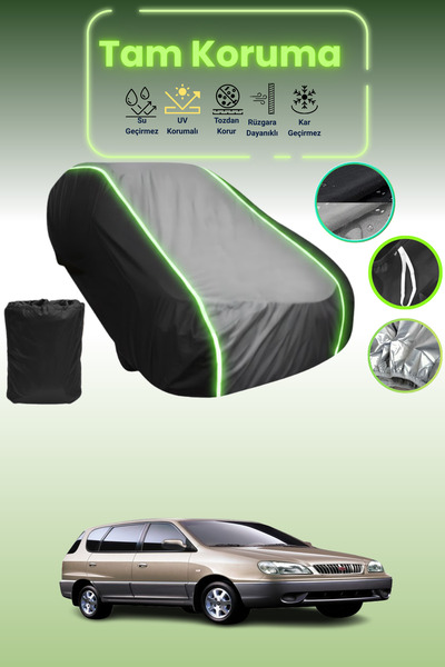 Dokaca Neo غطاء حماية متوافق مع سيارة كيا كارينز قماش مجدّل باللون الأسود_الرمادي_الأسود النيون