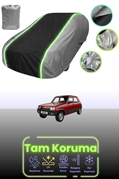 Dokaca Neo Grey.Black.Grey Neon Corded Fabric Renault 5 Compatible Car Tarpau...