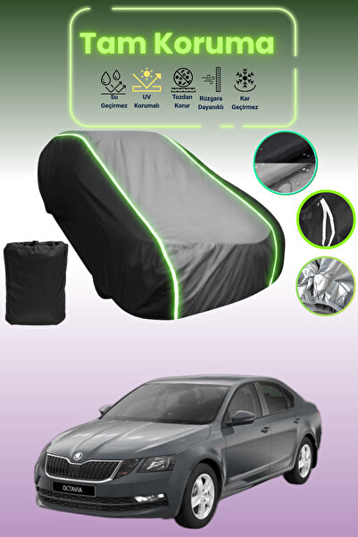 Dokaca Neo غطاء حماية متوافق مع سيارة سكودا أوكتافيا قماش مجدّل باللون الأسود...
