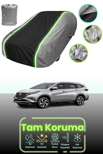 Dokaca Neo غطاء حماية للسيارة باللون الرمادي والأسود والرمادي النيون قماش مجدّل متوافق مع سيارة تويوتا راش