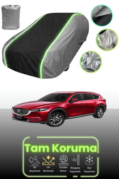 Dokaca Neo غطاء حماية للسيارة باللون الرمادي والأسود والرمادي النيون قماش مجد...