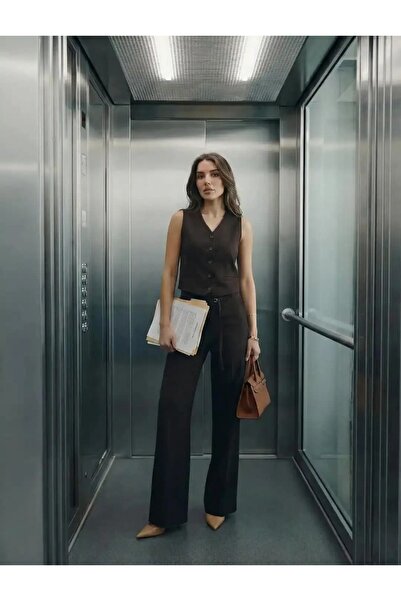 Swass Vest and Pants Two-Piece Set Brown