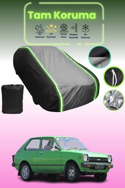 Dokaca Neo غطاء حماية متوافق مع سيارة تويوتا ستارلت قماش مجدّل باللون الأسود_...