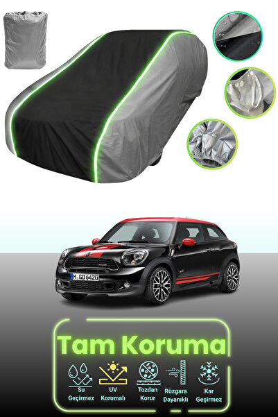 Dokaca Neo غطاء حماية للسيارة باللون الرمادي والأسود والرمادي النيون قماش مجدّل ميني كوبر بيسمان 2013 - 2016 متوافق مع السيارة