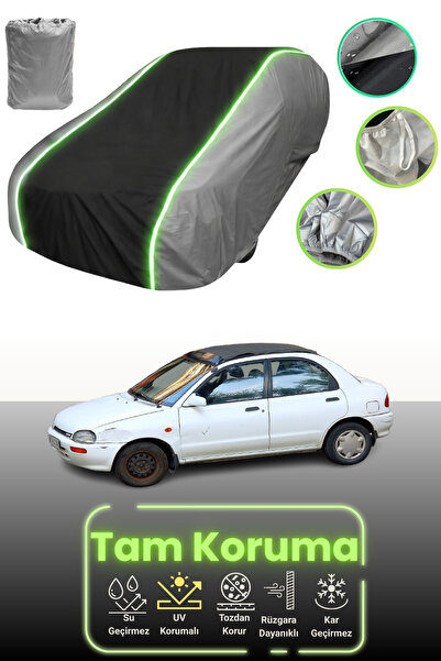 Dokaca Neo غطاء حماية للسيارة باللون الرمادي والأسود والرمادي النيون قماش مجد...