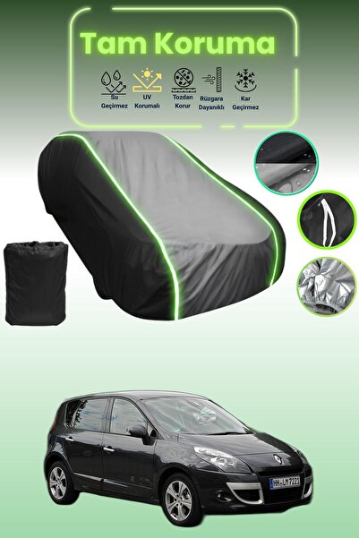 Dokaca Neo غطاء حماية متوافق مع سيارة رينو سينيك قماش مجدّل باللون الأسود_الرمادي_الأسود النيون