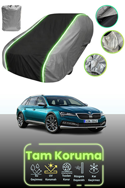 Dokaca Neo غطاء حماية للسيارة باللون الرمادي والأسود والرمادي النيون قماش مجد...