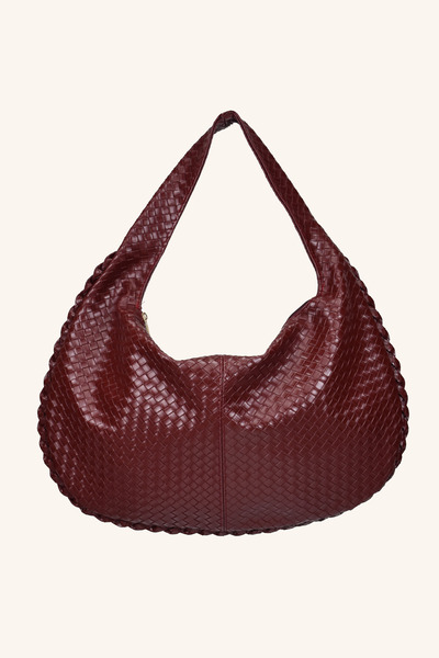 birizmoda Mono Large Size Hand and Shoulder Bag - Claret Red