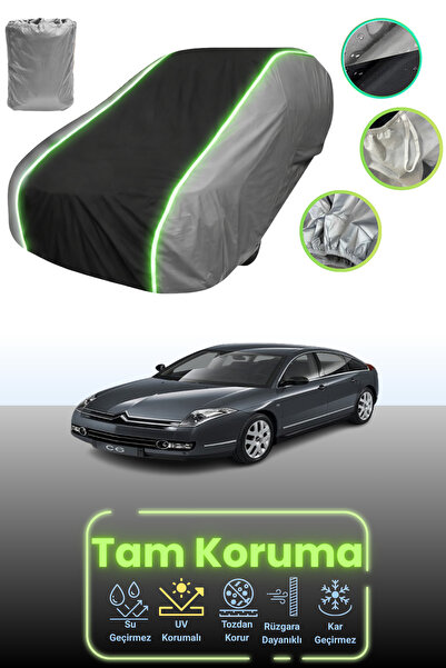 Dokaca Neo غطاء حماية للسيارة باللون الرمادي والأسود والرمادي النيون قماش مجد...