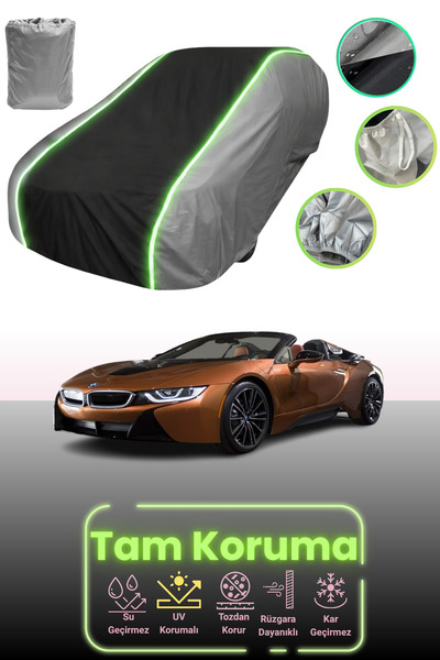 Dokaca Neo غطاء حماية للسيارة متوافق مع بي إم دبليو آي 8 2014 - 2018، لون رمادي، أسود، رمادي نيون