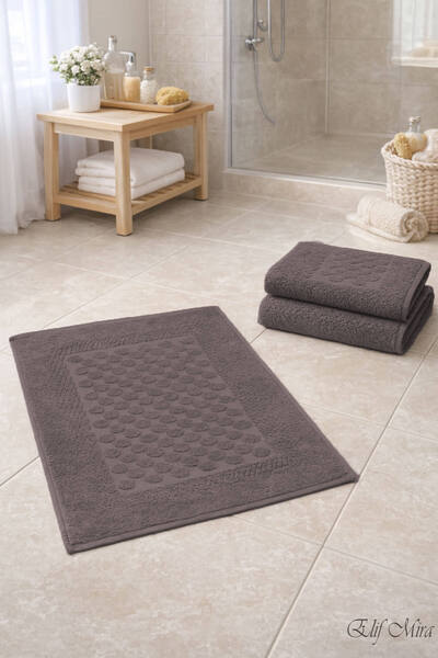 Elif Mira 3-dijelni set peščanih ručnika za kupatilo 100% pamuk Damatouch