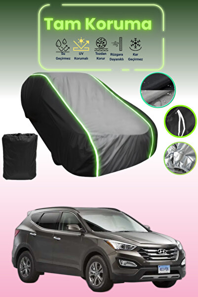 Dokaca Neo غطاء حماية متوافق مع سيارة هيونداي سانتا في قماش مجدّل باللون الأس...