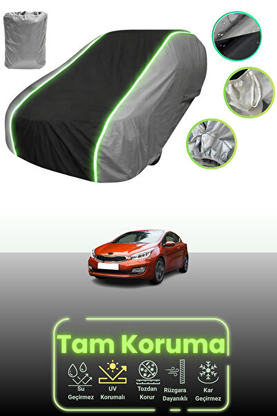 Dokaca Neo غطاء حماية للسيارة باللون الرمادي والأسود والرمادي النيون قماش مجد...