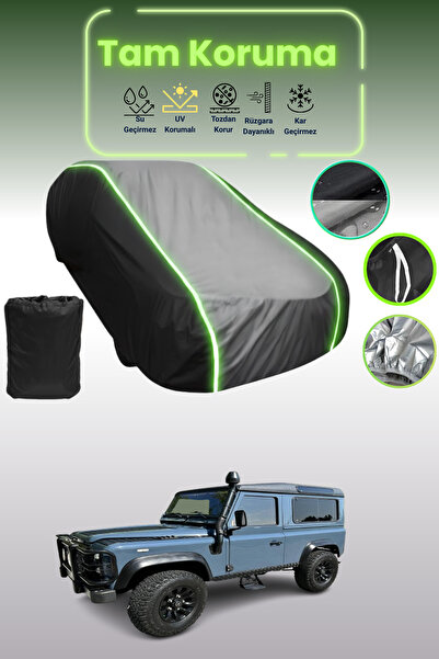 Dokaca Neo غطاء حماية متوافق مع سيارة لاند روفر ديفندر 90 موديلات 1991 - 2007، لون أسود_رمادي_أسود نيون، غطاء سيارة