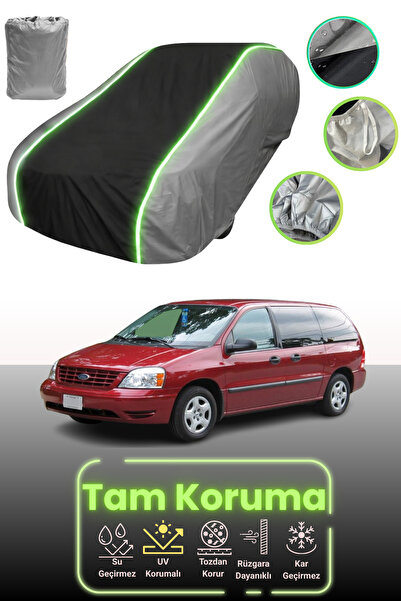 Dokaca Neo غطاء حماية للسيارة باللون الرمادي والأسود والرمادي النيون قماش مجدّل متوافق مع سيارة فورد فريستار 2003 - 2007