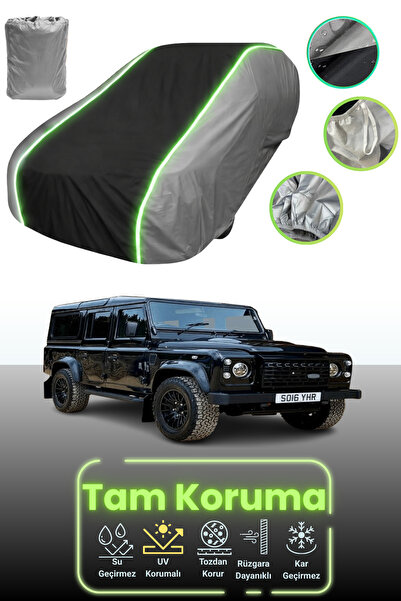 Dokaca Neo غطاء حماية للسيارة باللون الرمادي والأسود والرمادي النيون قماش مجدّل لسيارة لاند روفر ديفندر 110 2012 - 2016 متوافق مع السيارات