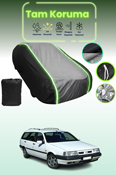 Dokaca Neo أسود_رمادي_أسود نيون قماش مجدّل فيات تيمبرا إس.و. غطاء حماية متوافق مع قماش السيارة