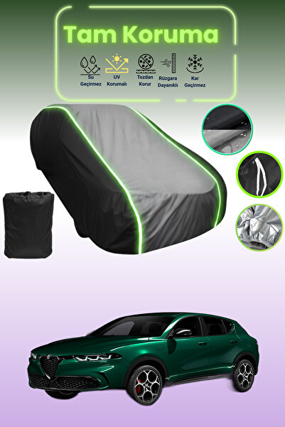 Dokaca Neo غطاء حماية متوافق مع سيارة ألفا روميو تونال قماش مجدّل باللون الأس...