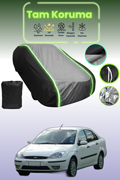 Dokaca Neo غطاء حماية متوافق مع سيارة فورد فوكس 1 سيدان باللون الأسود_الرمادي...