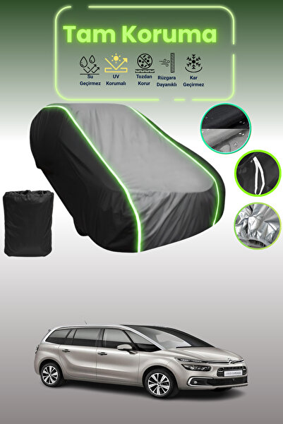 Dokaca Neo غطاء حماية متوافق مع سيارة سيتروين C4 بيكاسو SUV من نوع Black_Grey_Black Neon قماش مجدّل