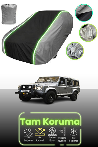 Dokaca Neo غطاء حماية للسيارة باللون الرمادي والأسود والرمادي النيون قماش مجدّل لسيارة لاند روفر ديفندر 110 موديلات 2007 - 2012