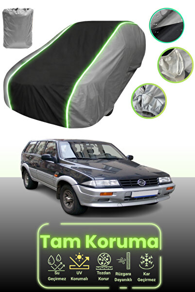 Dokaca Neo غطاء حماية للسيارة باللون الرمادي والأسود والرمادي النيون قماش مجد...