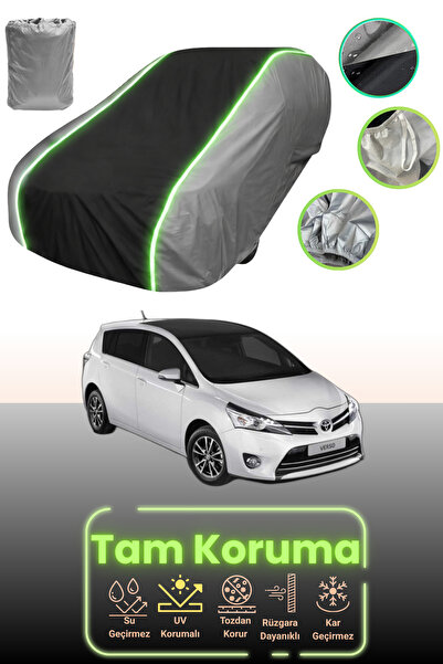 Dokaca Neo غطاء حماية للسيارة باللون الرمادي والأسود والرمادي النيون قماش مجدّل متوافق مع تويوتا فيرسو