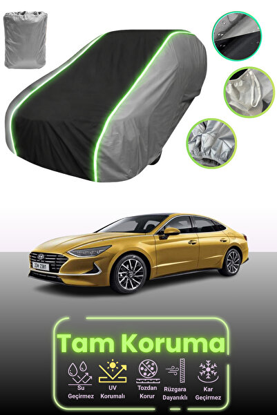 Dokaca Neo غطاء حماية للسيارة باللون الرمادي والأسود والرمادي النيون قماش مجد...