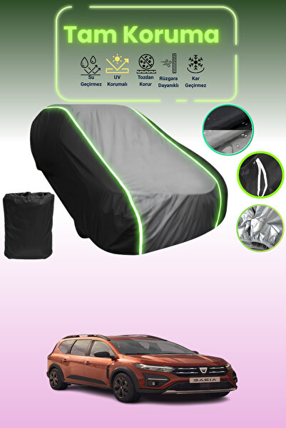 Dokaca Neo غطاء حماية متوافق مع سيارة داسيا جوجر قماش مجدّل باللون الأسود_الر...
