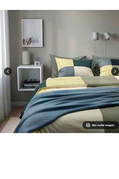 Brunbeste Husă pilotă+2 fețe pernă, verde/multicolor, 200x200/50x60 cm