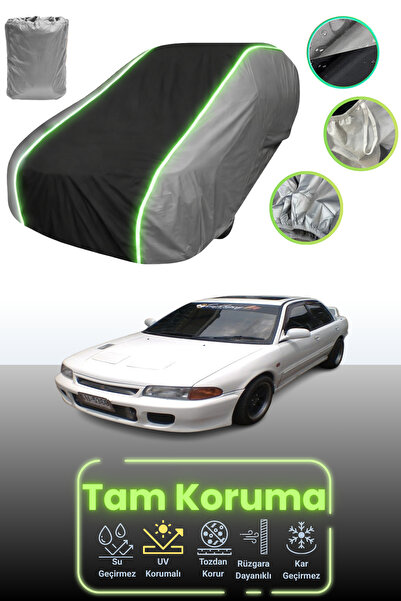 Dokaca Neo غطاء حماية متوافق مع سيارة ميتسوبيشي لانسر إيفولوشن II 1994 - 1995 باللون الرمادي والأسود والرمادي النيون قماش مجدّل