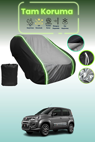 Dokaca Neo غطاء حماية متوافق مع سيارة فيات أونو 2010 - 2021 باللون الأسود_الر...