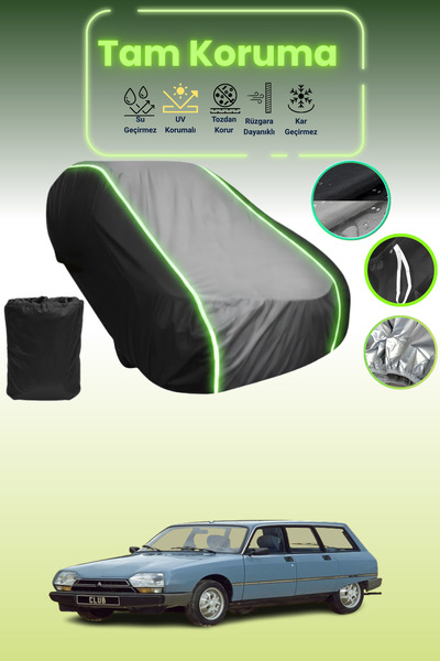 Dokaca Neo غطاء حماية متوافق مع سيارة سيتروين جي إس إيه بريك قماش مجدّل باللون الأسود_الرمادي_الأسود النيون