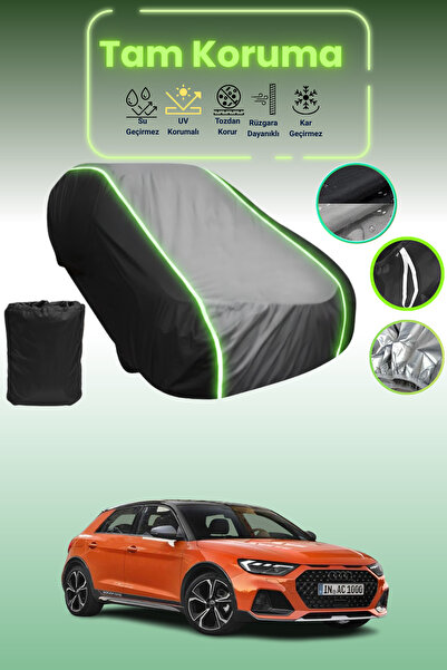 Dokaca Neo غطاء حماية متوافق مع سيارة أودي A1 سيتي كارفر قماش مجدّل باللون الأسود_الرمادي_الأسود النيون