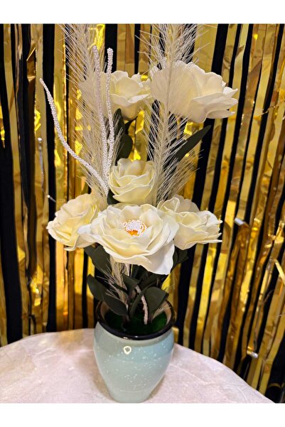 ENG PARTİ DÜNYASI Dekoratif Yapay Çiçek Aranjmanı – Saksılı Masa Üstü Aksesuar