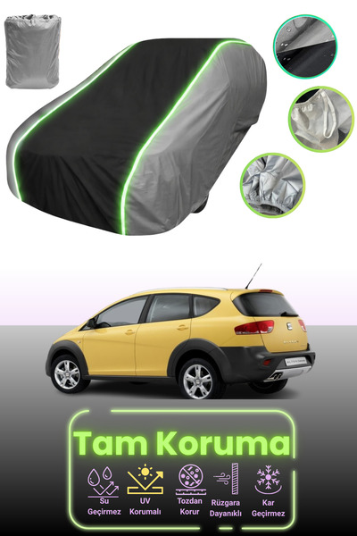 Dokaca Neo غطاء حماية للسيارة باللون الرمادي والأسود والرمادي النيون قماش مجدّل متوافق مع سيارة ألتيا فريتراك