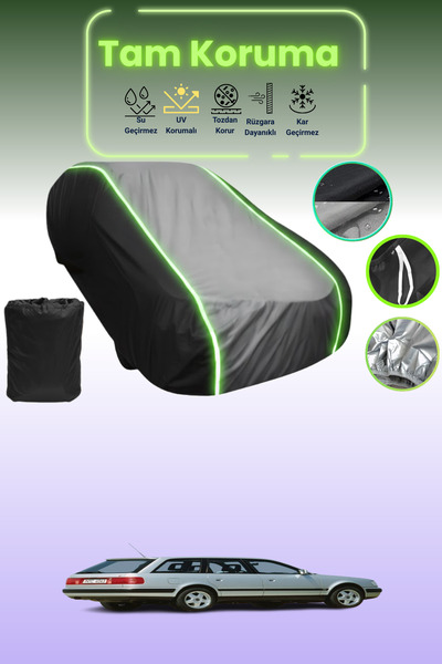 Dokaca Neo غطاء حماية متوافق مع سيارة أودي 100 أفانت (C4) 1991 - 1994 باللون الأسود_الرمادي_الأسود النيون قماش مجدّل