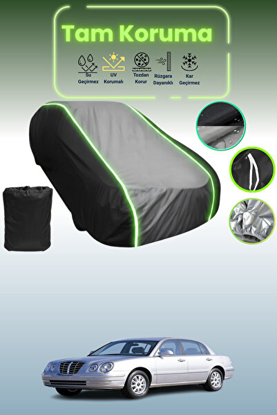 Dokaca Neo غطاء حماية متوافق مع سيارة كيا أوبيروس/أامانتي 2003 - 2007 باللون الأسود_الرمادي_الأسود النيون