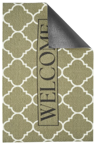 VİTALİHOME Charm Haki Welcome Doormat Exterior Door Mat Bristle Front Door Mat 2008