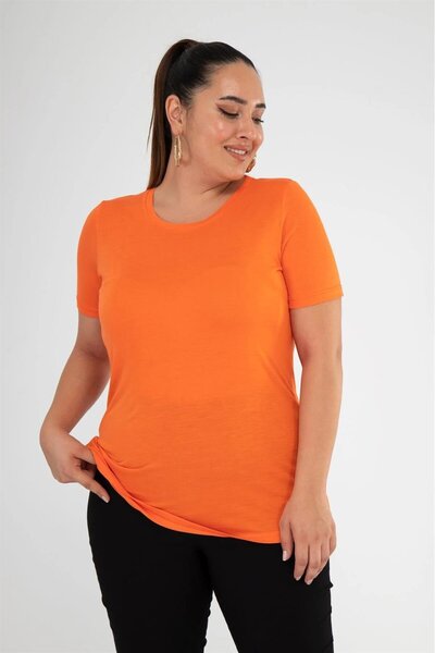 Roxxlen 112074 Жіночий великий розмір Помаранчевий велосипедний комір Базова ...