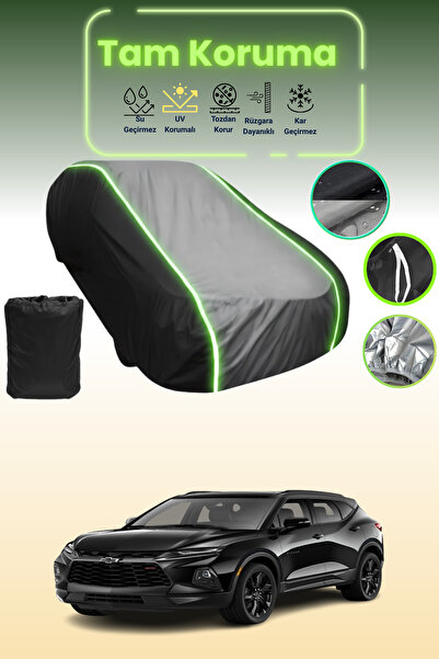 Dokaca Neo غطاء حماية متوافق مع سيارة شيفروليه بليزر قماش مجدّل باللون الأسود_الرمادي_الأسود النيون