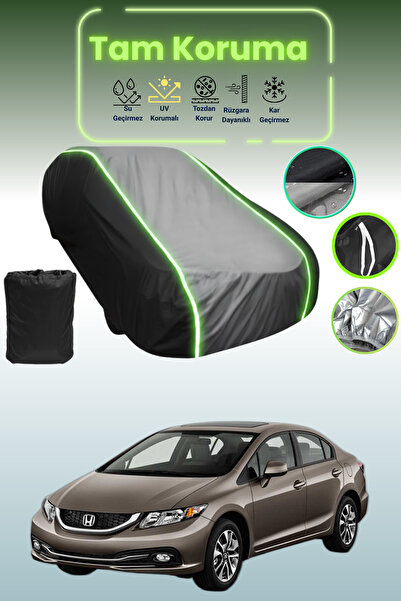 Dokaca Neo غطاء حماية متوافق مع سيارة هوندا سيفيك سيدان قماش مجدّل باللون الأ...