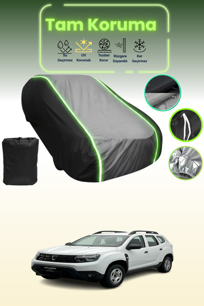 Dokaca Neo غطاء حماية متوافق مع سيارة داسيا داستر 2017 - 2021 باللون الأسود_الرمادي_الأسود النيون