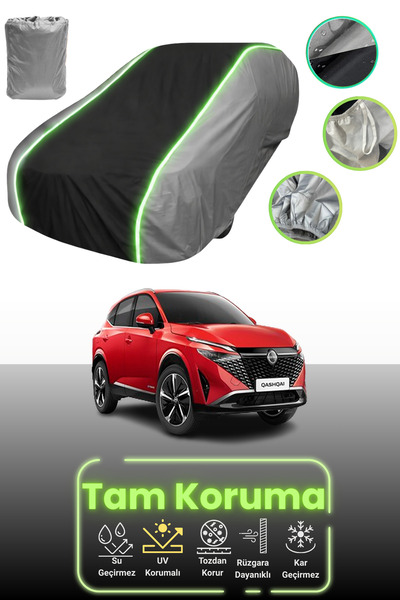 Dokaca Neo Gri.Siyah.Gri Neon Fitilli Nissan Qashqai Uyumlu Araba Brandası Ko...