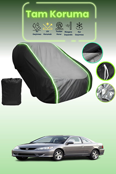 Dokaca Neo غطاء حماية متوافق مع سيارة هوندا سيفيك كوبيه 2001 - 2005 باللون الأسود_الرمادي_الأسود النيون