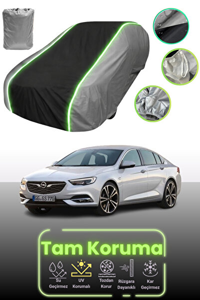 Dokaca Neo غطاء حماية متوافق مع سيارة أوبل إنسيجنيا جراند سبورت 2017 - 2019 باللون الرمادي والأسود والرمادي النيون قماش مجدّل