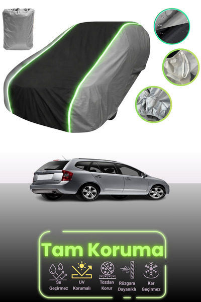 Dokaca Neo غطاء حماية للسيارة باللون الرمادي والأسود والرمادي النيون قماش مجد...