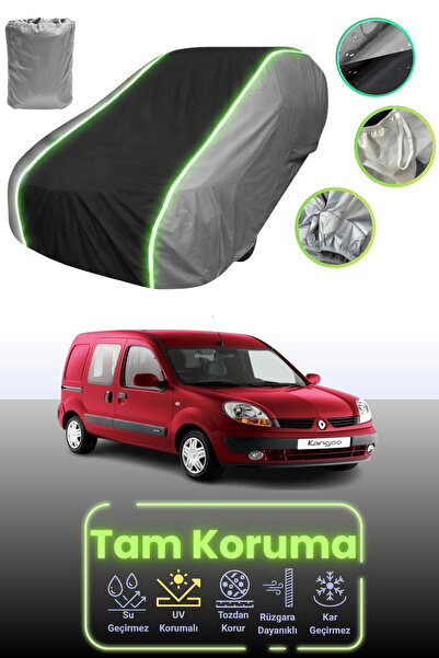 Dokaca Neo غطاء حماية للسيارة باللون الرمادي والأسود والرمادي النيون قماش مجدّل متوافق مع سيارة رينو كانجو 2005 - 2008