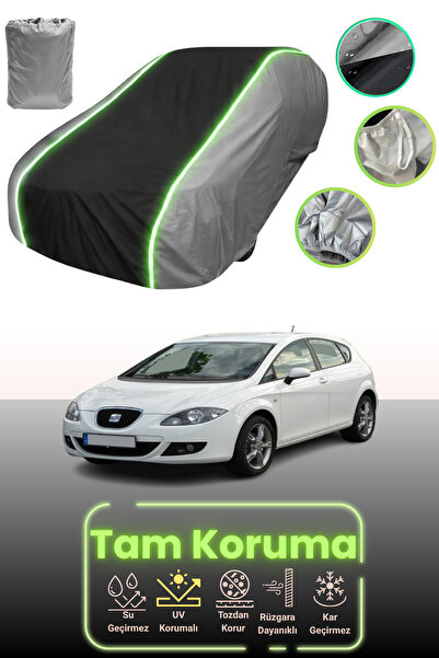 Dokaca Neo غطاء حماية للسيارة باللون الرمادي والأسود والرمادي النيون قماش مجدّل متوافق مع سيارة سيات ليون كوبرا 2006 - 2021