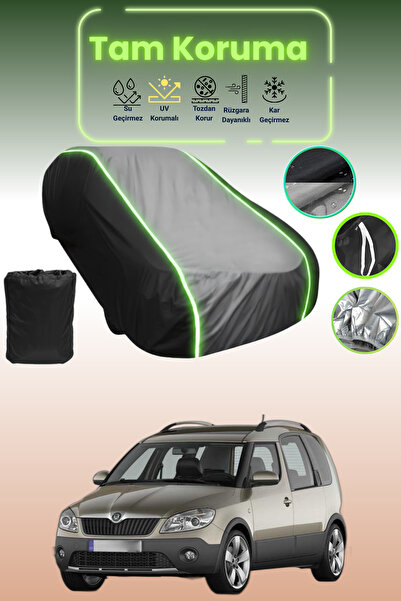 Dokaca Neo غطاء حماية متوافق مع سيارة سكودا رومستر قماش مجدّل باللون الأسود_ا...